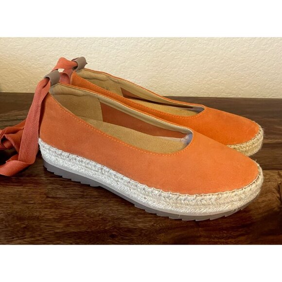 NEW NATURALIZER Womens Orange Platform Suede Platform Slip On ankle tie 7.5 - Picture 6 of 8
